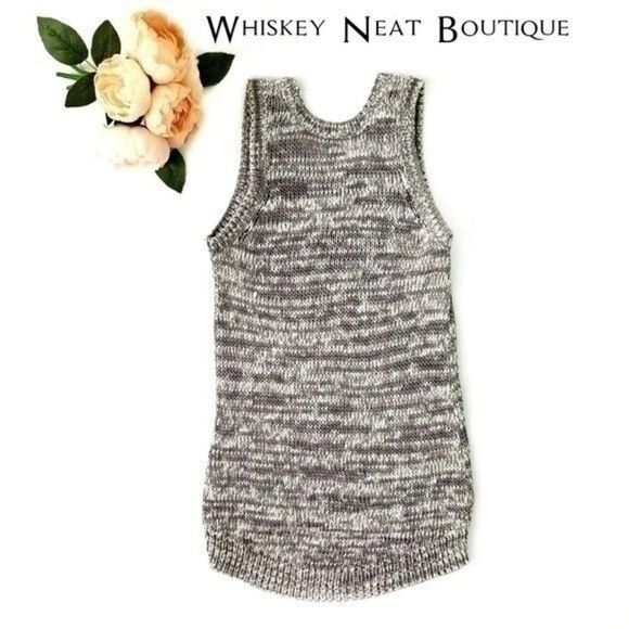 St. Tropez West Gray Sleeveless Boyfriend Sweater Small 6 0020 - Picture 4 of 4